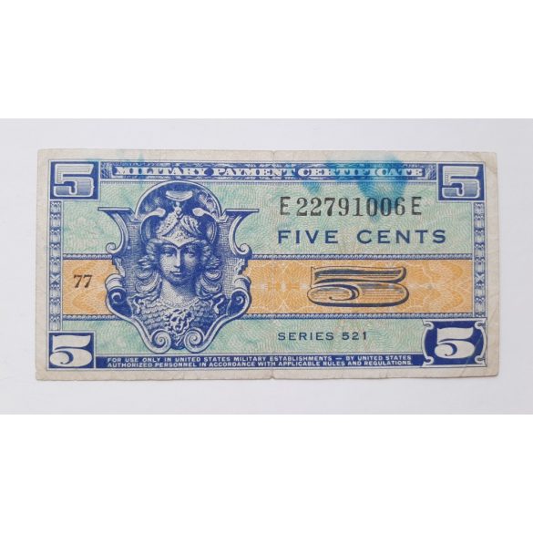 Usa 5 Cent 1954 Military Payment Certificate F