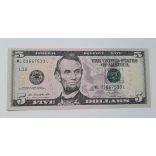 Usa 5 Dollars 2013 UNC