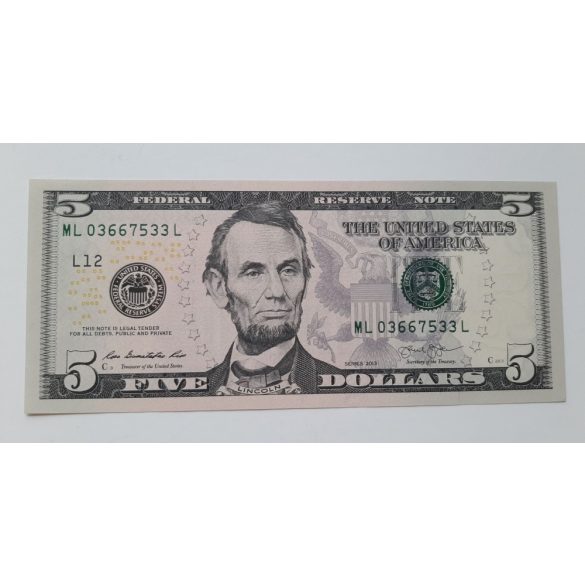 Usa 5 Dollars 2013 UNC