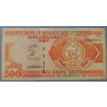 Vanuatu 500 Vatu 2011 UNC