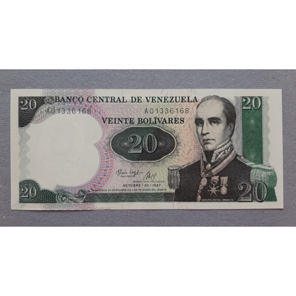 Venezuela 20 Bolivares 1987 UNC emlék