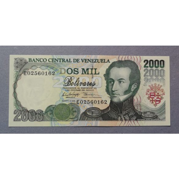 Venezuela 2000 Bolivares 1998 Unc