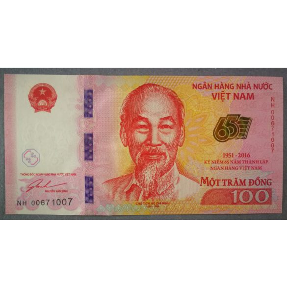 Vietnám 100 Dong 2016 UNC