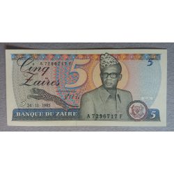 Zaire 5 Zaires 1985 UNC