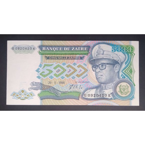 Zaire 5000 Zaires 1988 UNC 