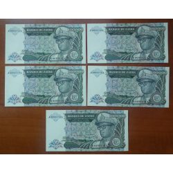   Zaire 100000 Zaires 1992 UNC - 5 serial number tracking banknotes