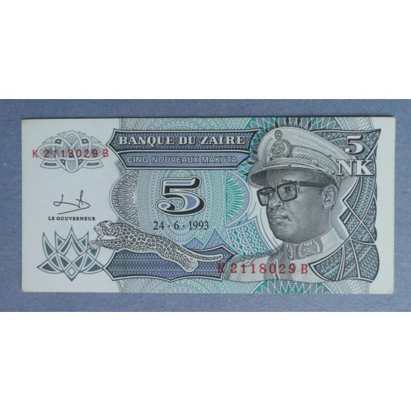 Zaire 5 Makuta 1993 UNC