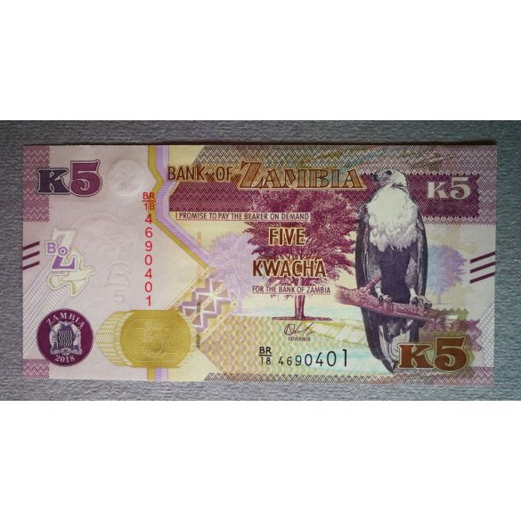 Zambia 5 Kwacha 2018 UNC