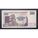 Zimbabwe 100 Dollar 1995 UNC 