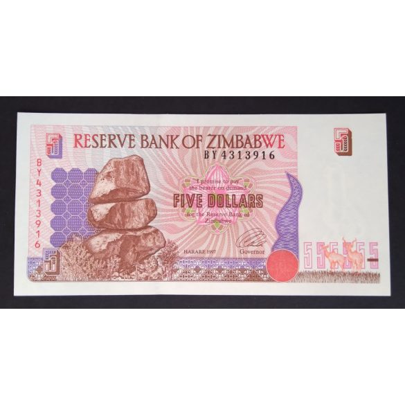 Zimbabwe 5 Dollars 1997 UNC