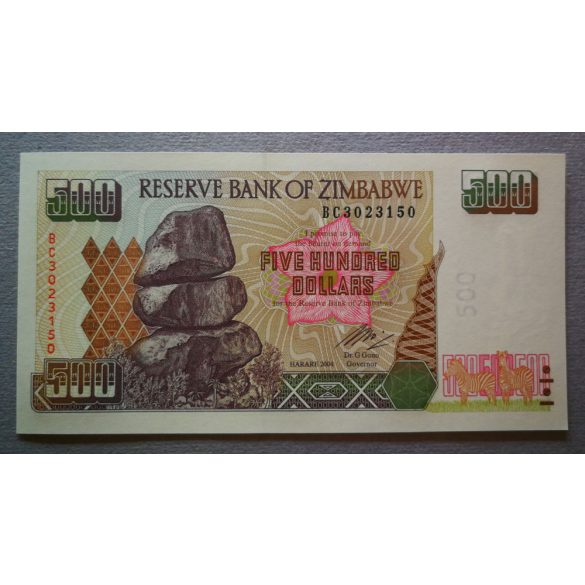 Zimbabwe 500 Dollars 2004 UNC