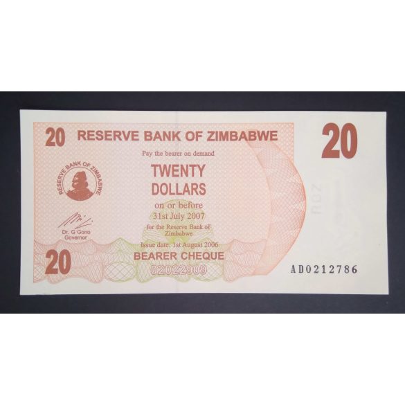 Zimbabwe 20 Dollars 2006 UNC