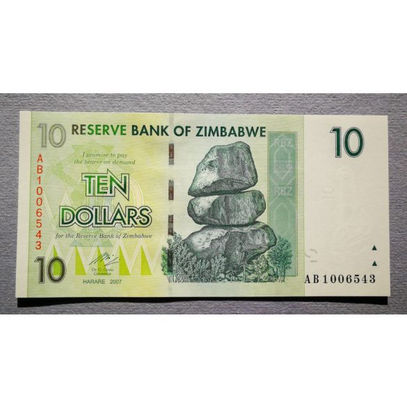 Zimbabwe 10 Dollars 2007 UNC