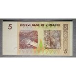 Zimbabwe 5 Dollars 2007 UNC