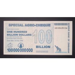 Zimbabwe 100 billion Dollars 2008 UNC