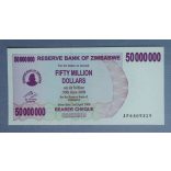Zimbabwe 50.000.000 Dollars 2008 UNC