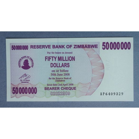 Zimbabwe 50.000.000 Dollars 2008 UNC