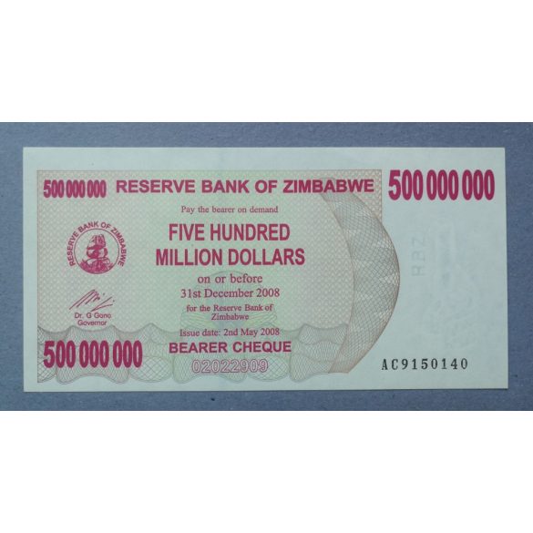 Zimbabwe 500.000.000 Dollars 2008 UNC-