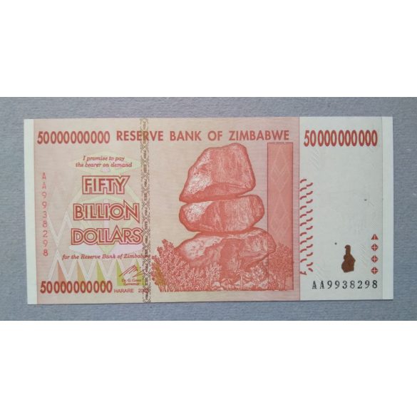 Zimbabwe 50 billion Dollars 2008 UNC