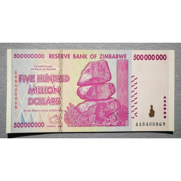 Zimbabwe 500 Millió Dollars 2008 UNC