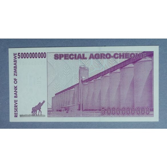 Zimbabwe 5 Billion Dollars 2008 UNC