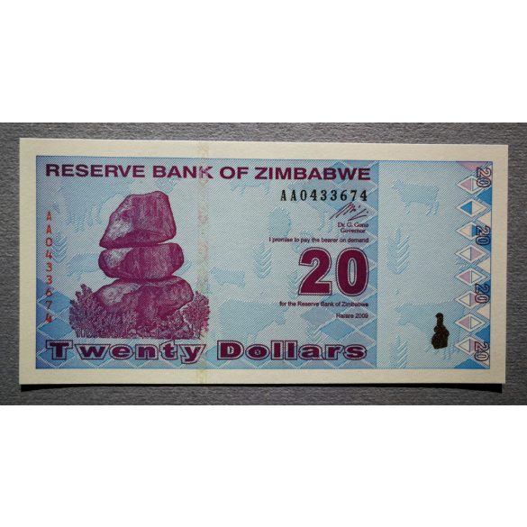 Zimbabwe 20 Dollars 2009 UNC