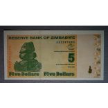 Zimbabwe 5 Dollars 2009 UNC