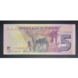 Zimbabwe 5 Dollars 2019 UNC 