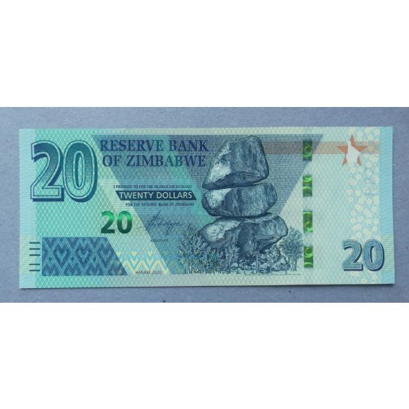 Zimbabwe 20 Dollars 2020 UNC