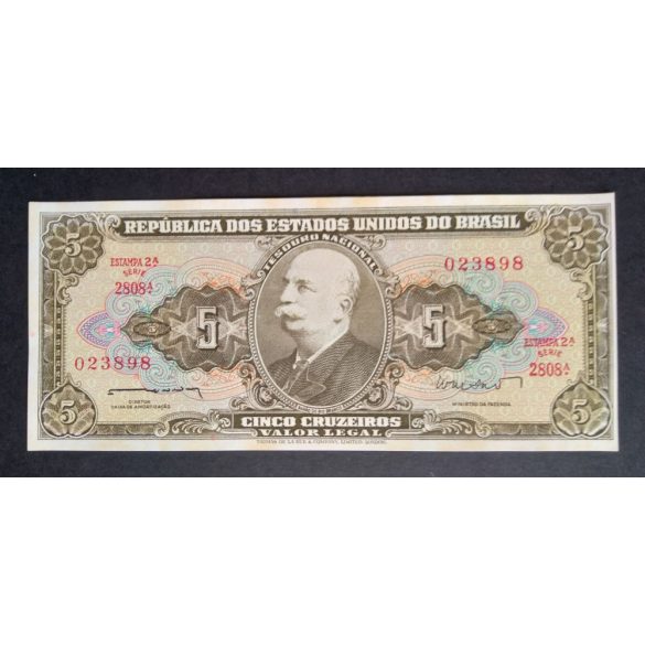  Brazilia 5 Cruzeiros 1962 Unc-