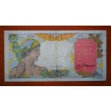 French Indochina 100 Piastres 1947 F 
