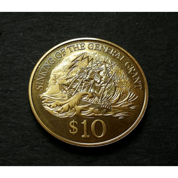 Új-Zéland 10 Dollars 1996 aluminium-bronz Prooflike,  "Sinkink of the General Grant" emlékérme